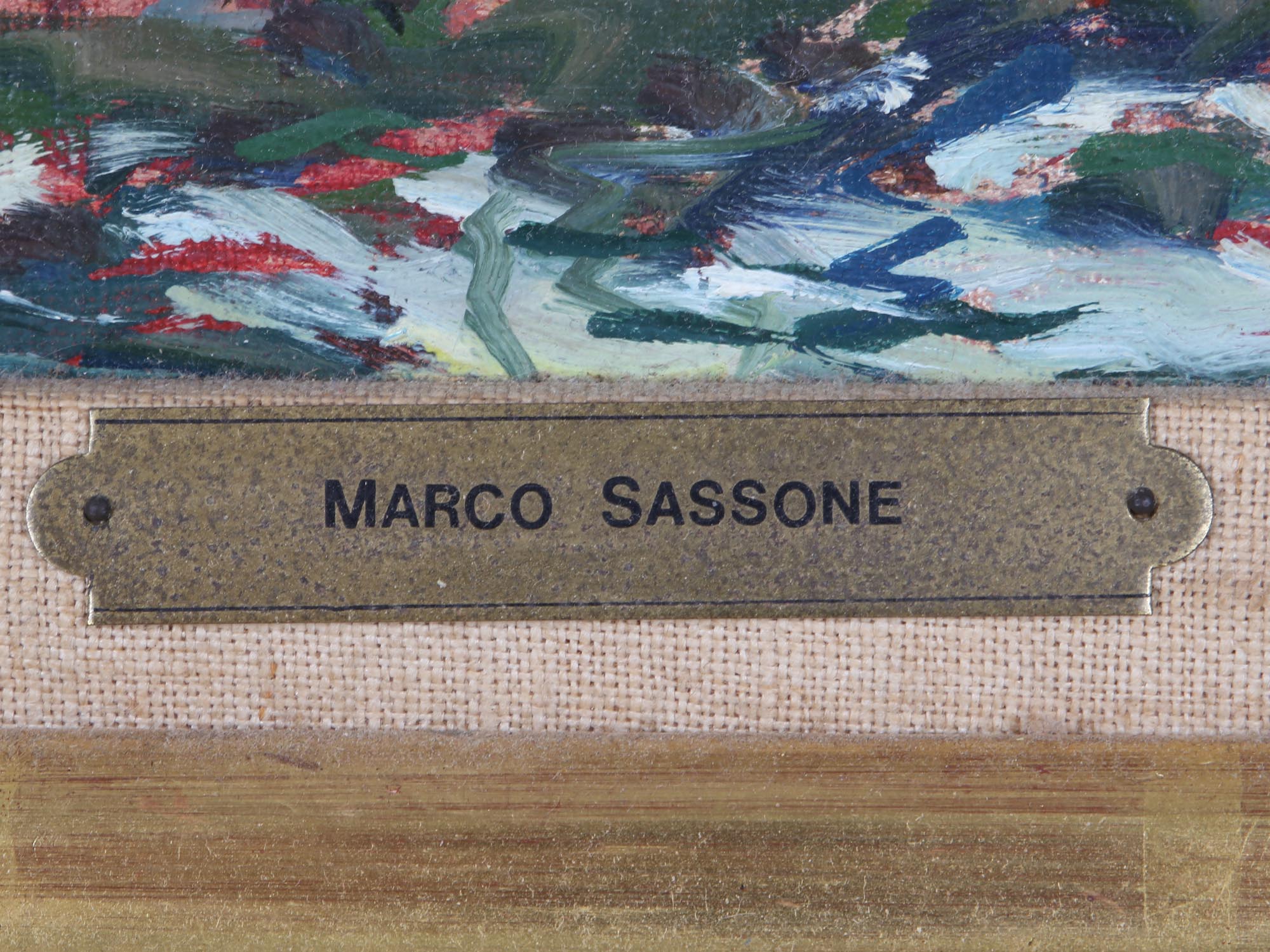 VINTAGE ABSTRACT VENICE PAINTING BY MARCO SASSORE PIC-2